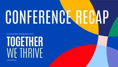 Graphic blue, yellow, green, red for Together We Thrive Conference Recap